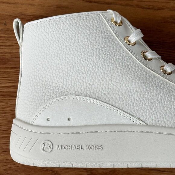 ⭐Michael Kors Shea Mid High Women Shoes Casual Sneakers 7M White Gold 49S3HFE5L⭐ - Picture 12 of 12